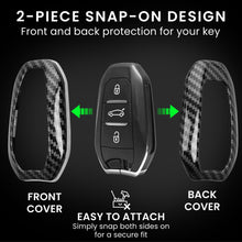 Carica l'immagine nel visualizzatore di Gallery, kwmobile Cover copri-chiave compatibile con Peugeot Citroën Smart Key 3 Tasti (Keyless Go) - Guscio protettivo chiavi au