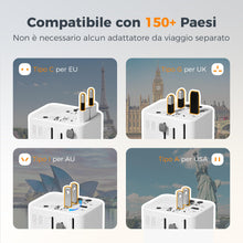 Carica l'immagine nel visualizzatore di Gallery, TESSAN Adattatore Universale da Viaggio 20W con 2 USB C e 2 USB A
