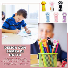 Carica l'immagine nel visualizzatore di Gallery, 12 Pezzi Tappi per Matite in Silicone con Design Zampe di Gatto - Ergonomici e Divertenti, Protezione per la Punta - Per