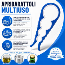 Carica l'immagine nel visualizzatore di Gallery, IPEA Apribarattoli Multifunzione per Aprire Barattoli, Lattine e Tappi a Vite - Apriscatole Multiuso in Plastica da Cuci