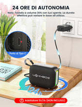Carica l'immagine nel visualizzatore di Gallery, UOHHBOE Cassa Bluetooth 6.0 Portatile 20W con TWS Stereo, IPX5 e 24H