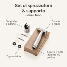 Carica l'immagine nel visualizzatore di Gallery, Praknu Bidet Spruzzatore con Doccetta e Supporto – Idroscopino WC Inox