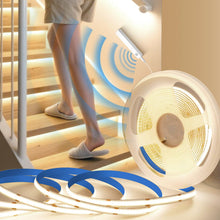 Carica l'immagine nel visualizzatore di Gallery, BRIMETI Striscia LED COB con Sensore di Movimento Dimmerabile 5M 320LEDs/M 5V Striscie a Batteria Bianco Naturale 4000K 