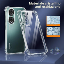 Carica l'immagine nel visualizzatore di Gallery, Vauki Cover per Honor 90, con 2 Pezzi Pellicola in Vetro Temperato, Custodia Flessibile in Silicone Trasparente Antiurto