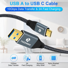 Carica l'immagine nel visualizzatore di Gallery, Cavo da USB A a USB C 1M, USB 3.1, USB 3.2 Gen2 10 Gbps Trasferimento Dati Cavo per Samsung Galaxy/iPhone 15/MacBook Pro