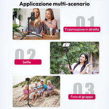 Carica l'immagine nel visualizzatore di Gallery, ULANZI MT-44 Treppiede Smartphone 147 cm, 2 in 1 Bastone Selfie con Telecomando, Treppiede Fotocamera, Testa a Sfera 360