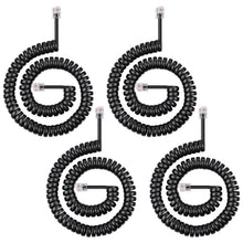 Carica l'immagine nel visualizzatore di Gallery, Cavo Telefonico Spirale, 4pcs Cavo a Spirales, 4m Cavo a Spirale per Cornetta Telefonico, 4P4C Spina RJ9/RJ10/RJ22, Conn