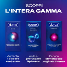 Carica l'immagine nel visualizzatore di Gallery, Durex Sync, Preservativi Ritardanti per Lui e con Rilievi e Nervature per Lei, 10 Profilattici con Lubrificante a Lunga 