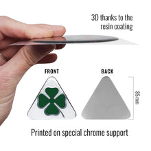Carica l'immagine nel visualizzatore di Gallery, Alfa Romeo Adesivi 3D Ufficiali Quadrifoglio Verde Destro + Sinistro, 95 x 85 mm