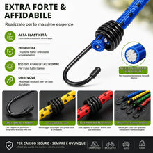 Carica l'immagine nel visualizzatore di Gallery, 10 espansori e tendicinghi, corde in gomma con ganci per il fissaggio, diverse lunghezze, per moto, mobili, auto, bicicl