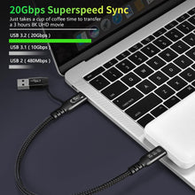 Carica l'immagine nel visualizzatore di Gallery, Cavo USB C, USB 3.2 Gen 2X2 20Gbps, Multifunzione 2 in 1 USB A a Type C 8K@60Hz UHD Video 5A/240W PD3.1 Ricarica Rapida 