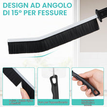 Carica l'immagine nel visualizzatore di Gallery, Spazzola per la pulizia,12 pezzi Kit Spazzola Pulizia Fessure Delle Fessure Con Setole Dure,Spazzola Multifunzionale Per