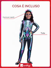 Carica l'immagine nel visualizzatore di Gallery, Smiffys Bright Bones - Costume da scheletro per bambini