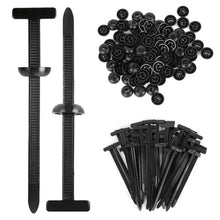 Carica l'immagine nel visualizzatore di Gallery, URAQT Fascette Plastica Universali, 30 pezzi Nylon Universal Cable Tie Buckle, Fascette plastica nere con design a perno