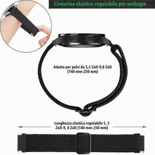 Carica l'immagine nel visualizzatore di Gallery, Cinturino di ricambio per orologio da polso, in nylon, 20 mm, 22 mm, per uomo e donna, con chiusura rapida, regolabile, 