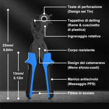Carica l'immagine nel visualizzatore di Gallery, Buca Cinture, [Versione Avanzata-Righello con Scala] Diyife Pinza Buchi Cintura, Buca Cinture Pelle, Testa Girevole con 