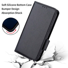 Carica l'immagine nel visualizzatore di Gallery, GOKEN Cover Pelle per Oppo A78 5G, Magnetica Custodia con Supporto di Stand &amp; Carte Slot, Flip Case con Portafoglio -Ner