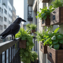 Carica l'immagine nel visualizzatore di Gallery, KADAX Set di 2 Corvi Scaccia Piccioni, Spaventapasseri da Balcone, Dissuasori Uccelli, Deterrenti in Plastica, Uccelli F
