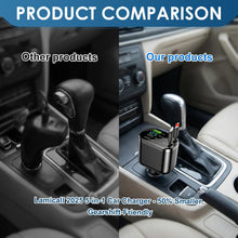Carica l'immagine nel visualizzatore di Gallery, Caricatore Accendisigari Auto USB C 75W 5 in 1 con 2 Cavi Retrattili, Adattatore Auto con 3 Porte USB/Type C, Ricarica R