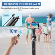 Carica l'immagine nel visualizzatore di Gallery, 180CM Treppiede per cellulare, Ulanzi Selfie Stick Quad Tripod con telecomando Bluetooth, rotazione di 360° in alluminio