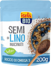 Carica l'immagine nel visualizzatore di Gallery, ISOLA BIO Semi di Lino Macinati Biologico, Superfood Fonte di Fibre e Ricco di Omega-3 e Magnesio, Senza Glutine, Senza 