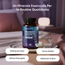 Carica l'immagine nel visualizzatore di Gallery, Magnesio Bisglicinato 1432mg per Dose con Vitamina B6, 180 Capsule, 3 Mesi