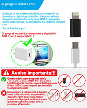 Carica l'immagine nel visualizzatore di Gallery, Adattatore usb c femmina a lightning maschio(3pack)per iPhone 14 pro max ricarica rapida connettore type-c cavo per Appl