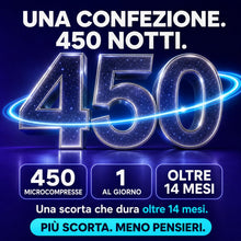 Carica l'immagine nel visualizzatore di Gallery, Melatonina Per Dormire 1 mg – 450 Microcompresse – Melatonina Pura con Lavanda e Zinco – Integratore Sonno per Ridurre i