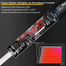 Carica l'immagine nel visualizzatore di Gallery, 100W Kit Saldatore a Stagno, Wiecok Saldatore Digitale con Schermo LCD e Temperatura Regolabile 200℃-600℃, Interruttore 