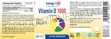Carica l'immagine nel visualizzatore di Gallery, LongLife® Vitamin D 1000 | Vitamina D3 naturale | Difese immunitarie, salute di ossa e denti | Metabolismo del calcio | 