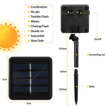 Carica l'immagine nel visualizzatore di Gallery, Pavlleen 3 luci solari per esterni,12M120LED Catena Luminosa Esterno Solare