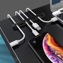 Carica l'immagine nel visualizzatore di Gallery, SOULWIT® 3 Pezzi Organizer a Clip per Cavo, Fermacavi Scrivania Multifunzione Adesivo, Ferma Cavi usb, Cable Management 