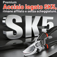 Carica l'immagine nel visualizzatore di Gallery, Forbici potatura SK-5 Inossidabili con Blocco Sicurezza, Cesoie Potatura Professionali per Rami Fino 25 mm, Forbice attr