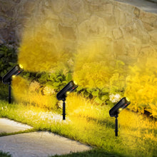 Carica l'immagine nel visualizzatore di Gallery, T-SUN 4 Pezzi Faretti Solari, 3000K Faretti Solari da Esterno Regolabile, 2 Modalità Lampada da Giardino Solare, Imperme