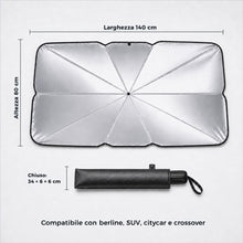 Carica l'immagine nel visualizzatore di Gallery, PRISMAL Parasole Auto Parabrezza Interno ad Ombrello - Protezione UV e Anti Calore - Copri Parabrezza Riflettente Senza 