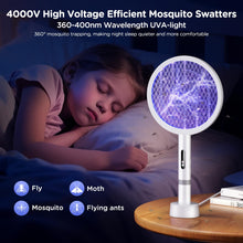 Carica l'immagine nel visualizzatore di Gallery, 2in1 Racchetta Zanzare Elettrica,4000V,1800mAh, Ricarica USB