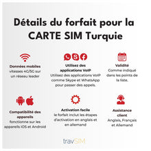 Carica l'immagine nel visualizzatore di Gallery, travSIM SIM Turchia | 15 giorni - 05GB di dati | Dati ad alta velocità 5G/4G | Accesso a Internet per Google, Facebook, 