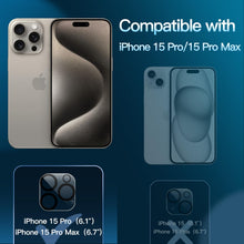 Carica l'immagine nel visualizzatore di Gallery, JETech Pellicola Protettiva Fotocamera per iPhone 15 Pro/15 Pro Max
