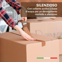 Carica l'immagine nel visualizzatore di Gallery, 6 Rotoli Nastro Adesivo Imballaggio Pacchi Scotch Colore Avana 50mm x 66m