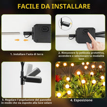 Carica l'immagine nel visualizzatore di Gallery, Luci solari per giardino esterno, confezione da 4 8 luci a LED a energia solare, per esterni, altezze aggiornate, modali
