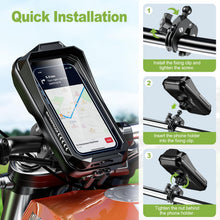 Carica l'immagine nel visualizzatore di Gallery, Porta Cellulare Moto Impermeabile Supporto Telefono Moto Antivibrazione Porta Cellulare Scooter con Touch Screen Rotazio