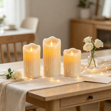 Carica l'immagine nel visualizzatore di Gallery, Lonkenn Set di 3 Candele LED Ricaricabili con Telecomando e Timer - Effetto Cera Reale, Fiamma Tremolante, Cavo USB Type