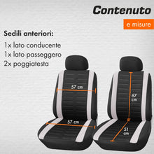 Carica l'immagine nel visualizzatore di Gallery, Upgrade4cars Coprisedili Set Anteriori Bianco Universale Auto Accessori