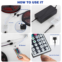 Carica l'immagine nel visualizzatore di Gallery, Dual Outputs 44 Tasti Luci LED Telecomando 4 Pin 2 Porte RGB Controller Box Telecomando IR Wireless per 3528 5050 Strisc