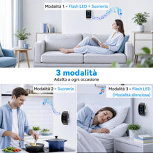 Carica l'immagine nel visualizzatore di Gallery, TECKNET Campanello Senza Fili, Portata 400m 60 Melodie 5 Livelli di Volume