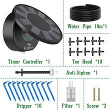 Carica l'immagine nel visualizzatore di Gallery, TRJZWA Kit di Irrigazione Automatica Solare per Vaso, Sistema di Irrigazione Automatico da Giardino, Sistema di Irrigazione Solare a Goccia con 9 Programmi di Irrigazione e 10m di Tubo di Irrigazione