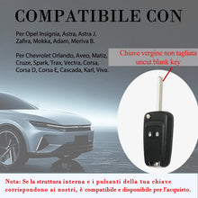Carica l'immagine nel visualizzatore di Gallery, SUPALAND Guscio Chiave di Ricambio a 2 Tasti Per Telecomando Auto Con Lama Compatibile Con Opel Astra Adam Insignia Mokk