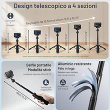 Carica l'immagine nel visualizzatore di Gallery, REYGEAK - Treppiede magnetico con bastone per selfie per DJI Osmo Action 5 Pro/4/3, maniglia per fotocamera estensibile 