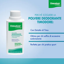 Carica l'immagine nel visualizzatore di Gallery, Timodore, Polvere Deodorante, Azione Assorbente e Antisudore, Risposta Ideale al Problema dell'Eccessiva Sudorazione, Pr