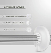 Carica l'immagine nel visualizzatore di Gallery, Rosetta di copertura per termosifoni, per tubi di radiatore, pieghevole, rivestimento in plastica, variabile per diametr